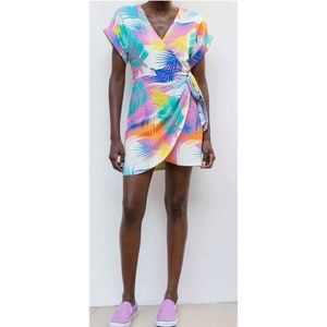 Le Superbe Desert Palm Mini Wrap Dress Multicolor Size 6